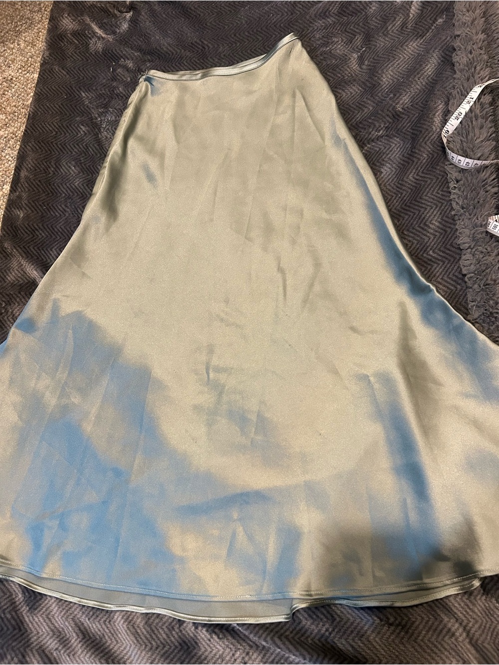Cider Satin Maxi Skirt in Sage Green
